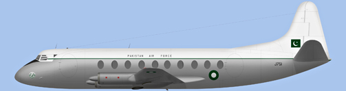 David Carter illustration of Pakistan Air Force Viscount J751